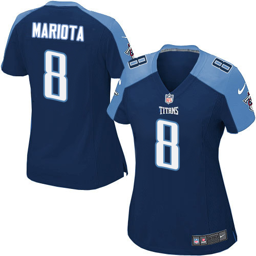 Women's Elite Marcus Mariota Nike Jersey Navy Blue Alternate - #8 NFL Tennessee Titans